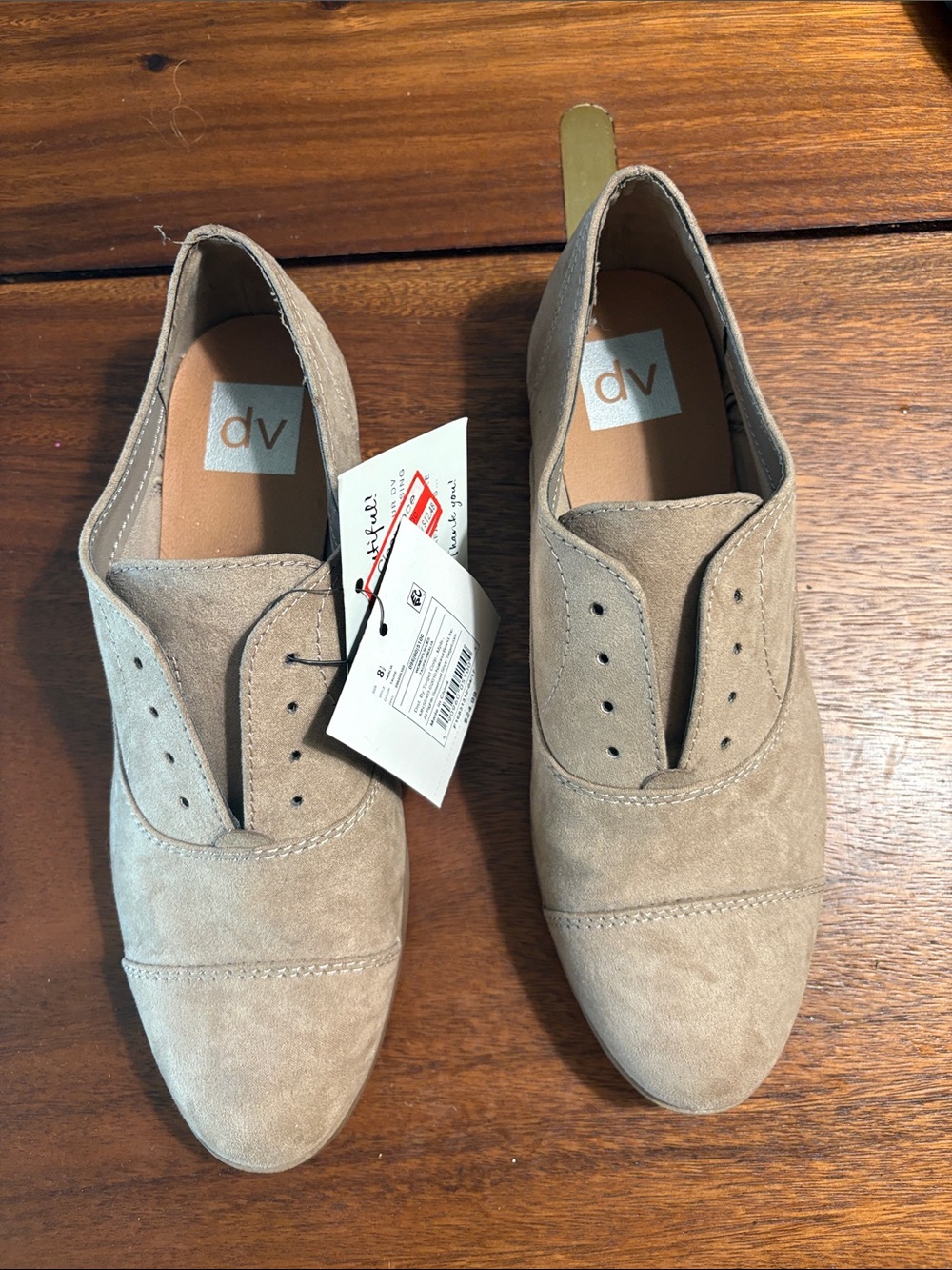 DV by Dolce Vita Women's Taupe Suede Slip-On Loafers